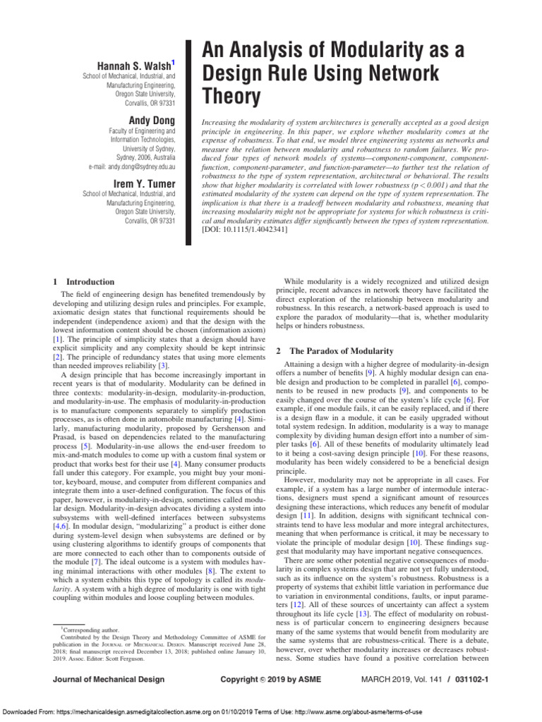 Modularity vs. Robustness in Design | PDF | Psychological Concepts ...