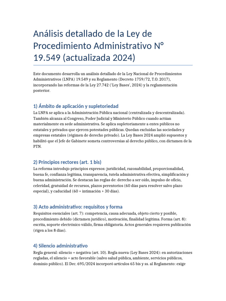 Ley 19549 Analisis Actualizado | PDF | Justicia | Crimen y violencia