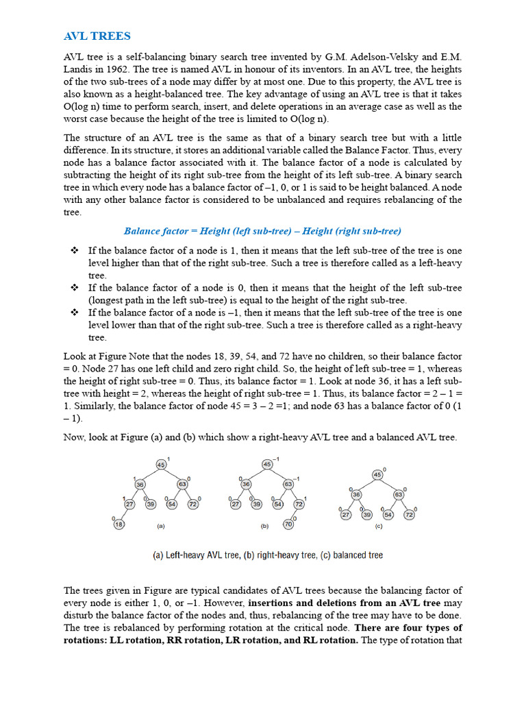 Understanding AVL Trees and Rotations | PDF | Algorithms And Data ...