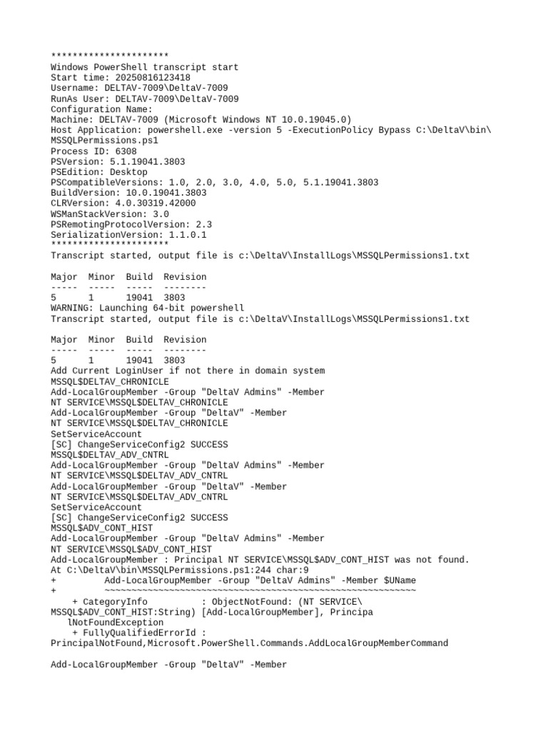 MSSQL Permissions PowerShell Script Log | PDF | Microsoft Sql Server ...