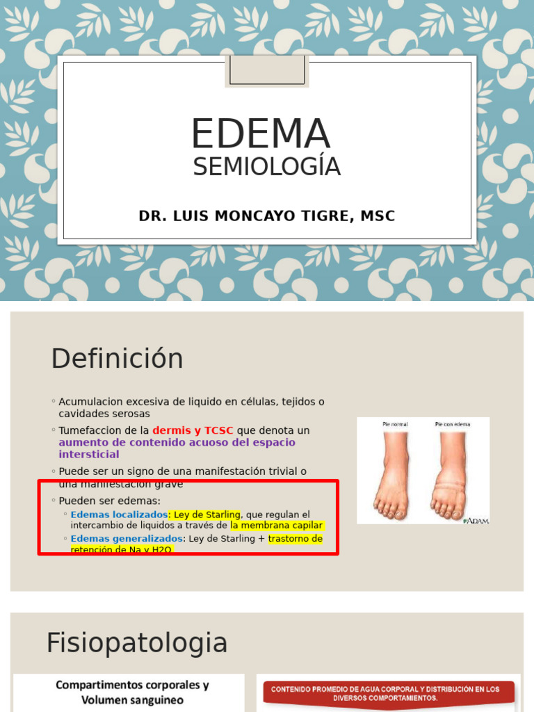1.8 Semiología Del Edema | PDF | Edema | Especialidades Medicas