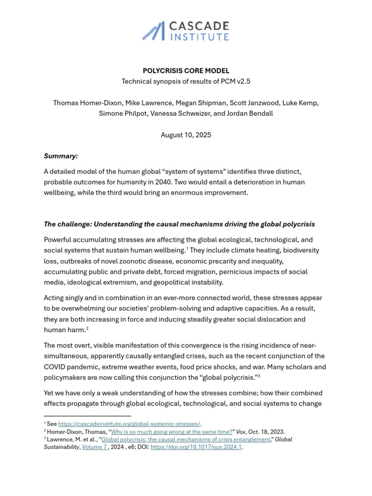Polycrisis Core Model Overview 2025 | PDF | Fossil Fuels | Economic ...