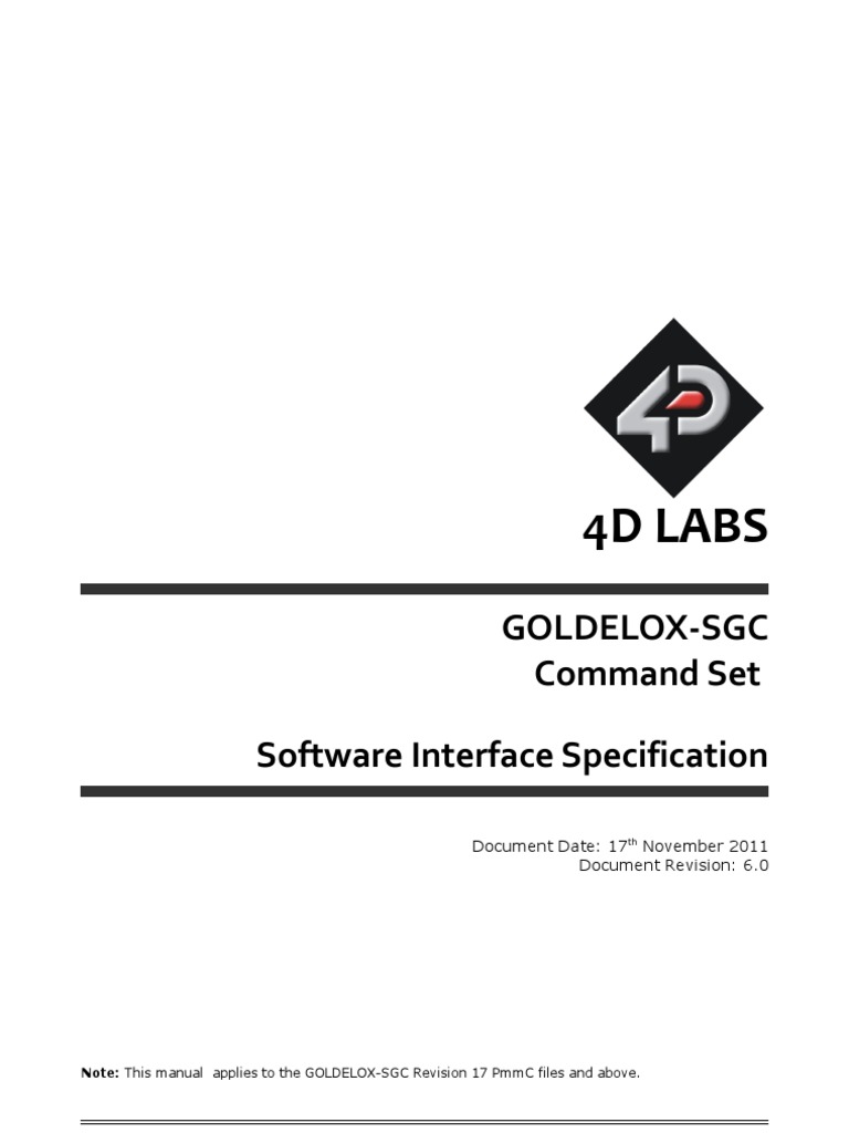 Goldelox SGC Commands Sis Rev6 | PDF | Scripting Language | Integrated ...