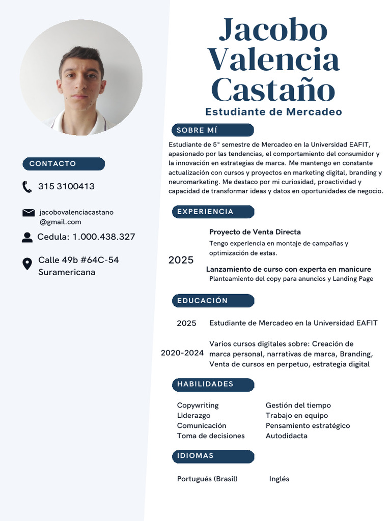 Estudiante de Mercadeo en EAFIT | PDF