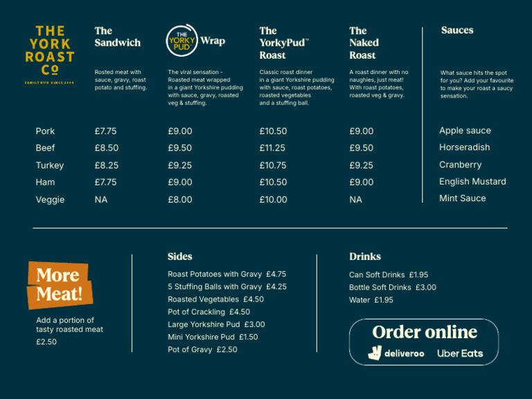 687a84f1af361e3914dd4ad9 YRC Menu Website 02 | PDF | Roasting | Gravy