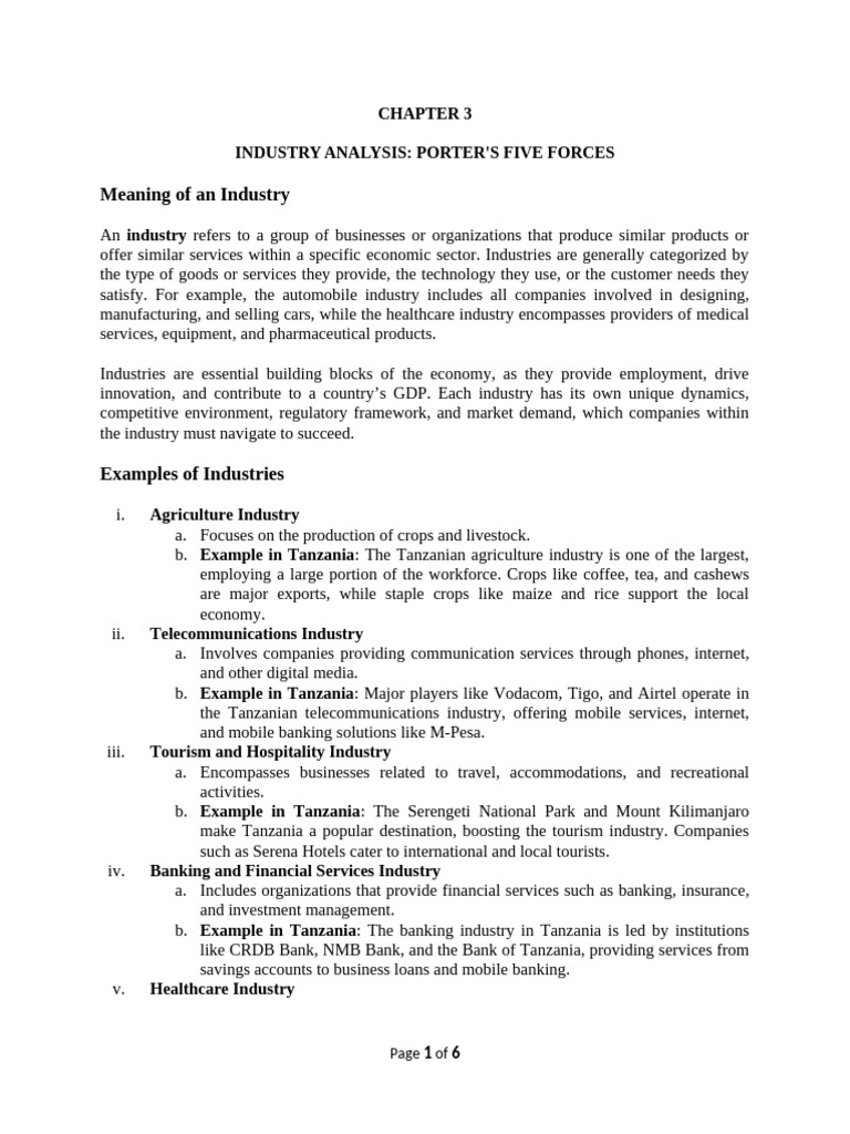 Chapter 3.industry Analysis-Porter's Five Forcesdocx | PDF | Economies ...