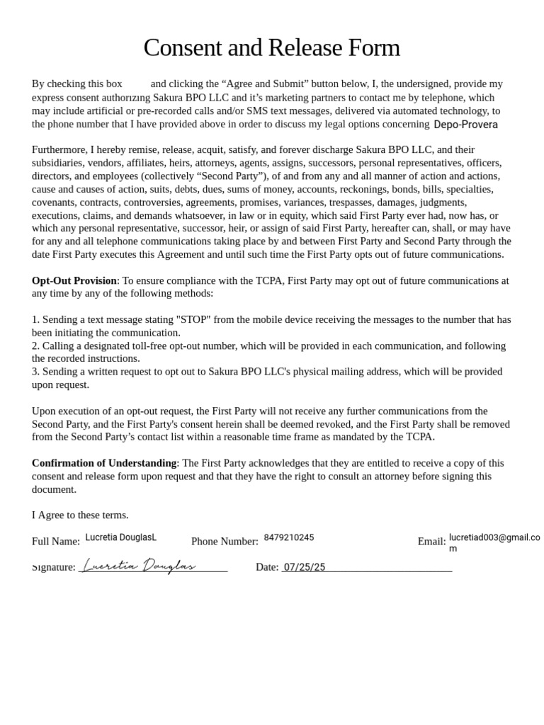 Consent and Release Form for Communication | PDF