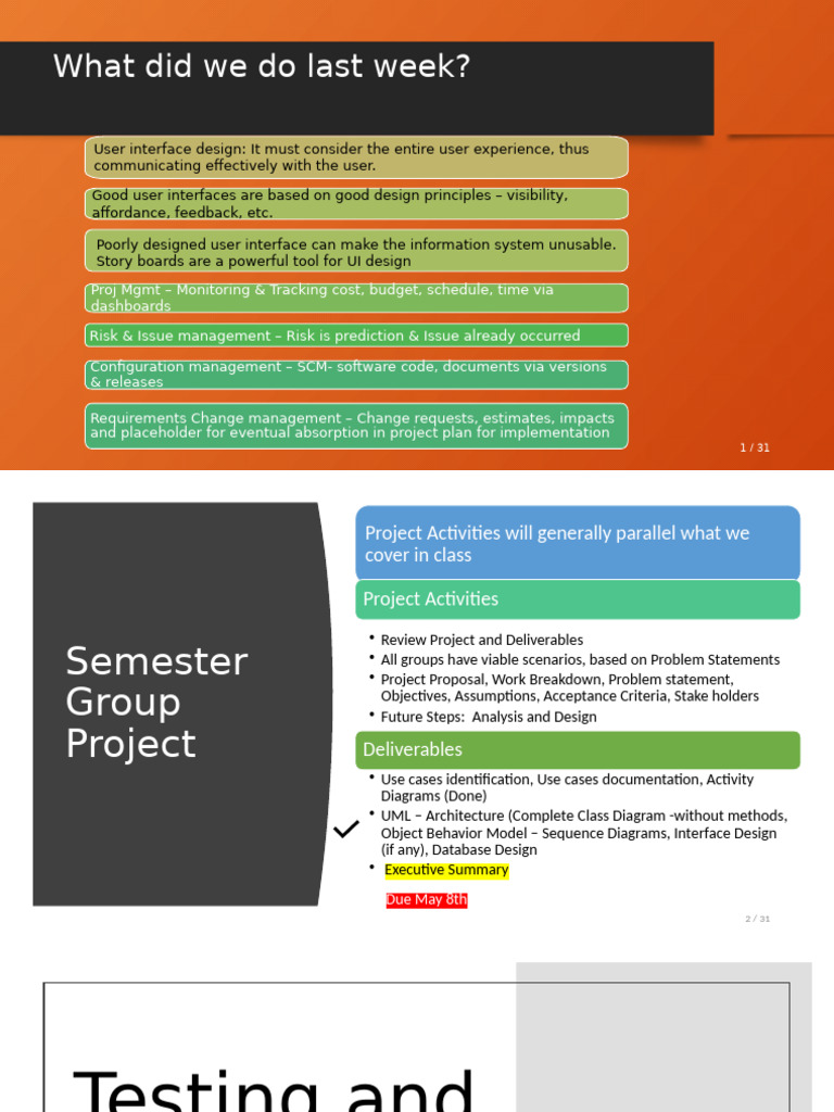 User Interface and Project Management Insights | PDF | Databases | Unit ...