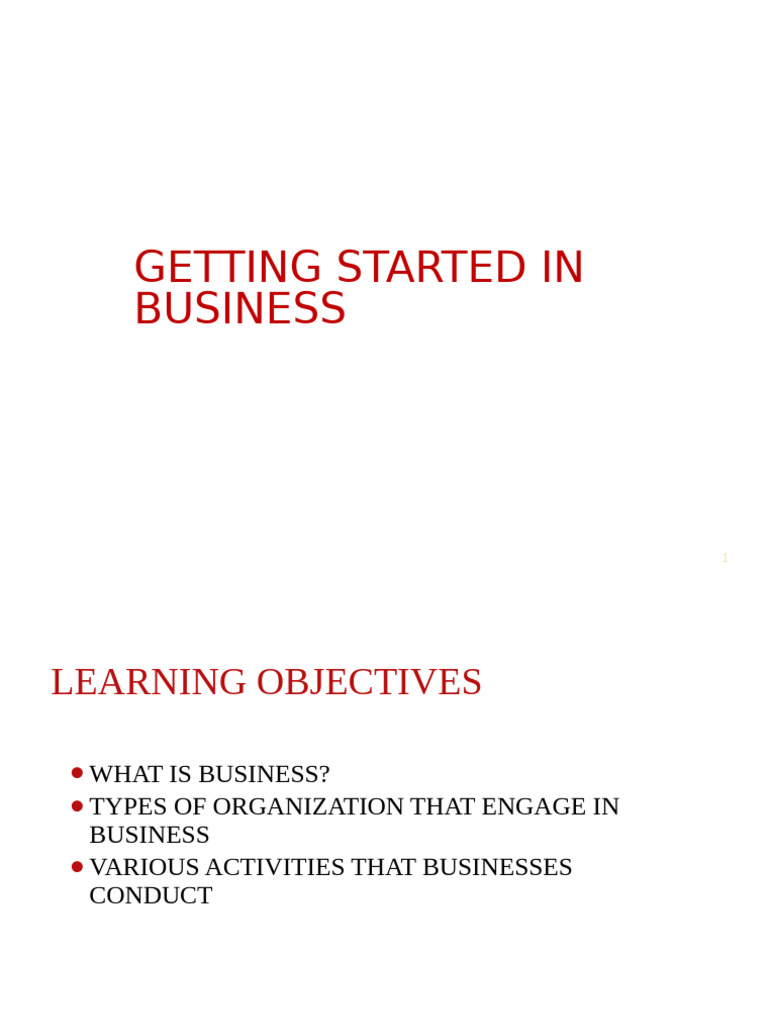 Getting Started in Business | PDF | Business | Sole Proprietorship