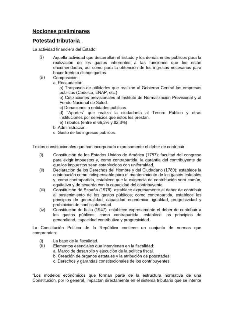 Potestad Tributaria y Regulación Estatal | PDF | Pagos | Impuestos