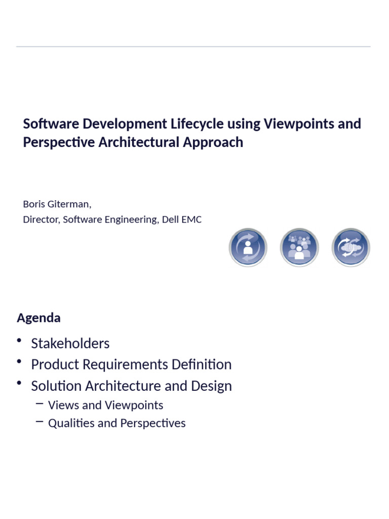 Software Development Lifecycle Using Viewpoints and Perspective ...