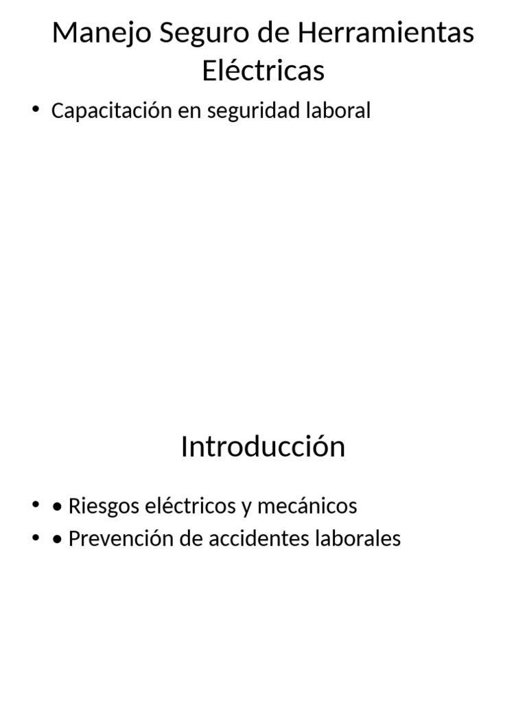Seguridad en el Manejo de Herramientas Eléctricas | PDF