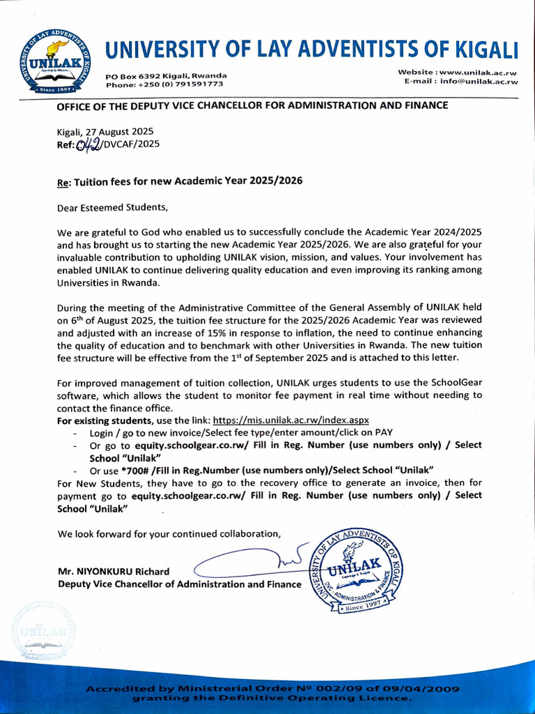 Tuition Fee Structure Ay2025 2026 Correct Version | PDF