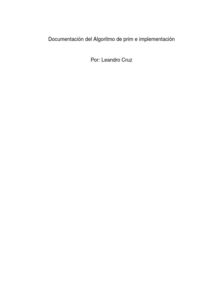 Pseudocódigo del Algoritmo de Prim | PDF | Matemáticas Aplicadas ...
