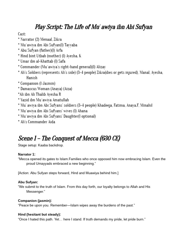 Play Script (New) | PDF | Ali | Umar