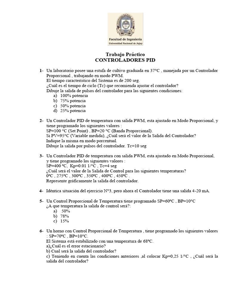 Controladores PID: Ejercicios y Análisis | PDF