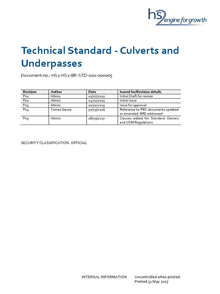 Culvert and Underpass Technical Standards | PDF | Civil Engineering