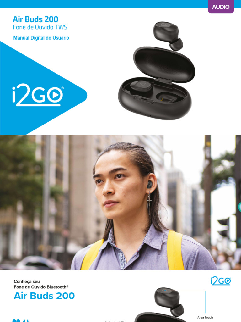 1594 - I2gear108 - Manual Ilustrado - Fone de Ouvido Bluetooth Air Buds ...