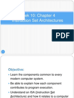 Week 10: Chapter 4 Instruction Set Architectures