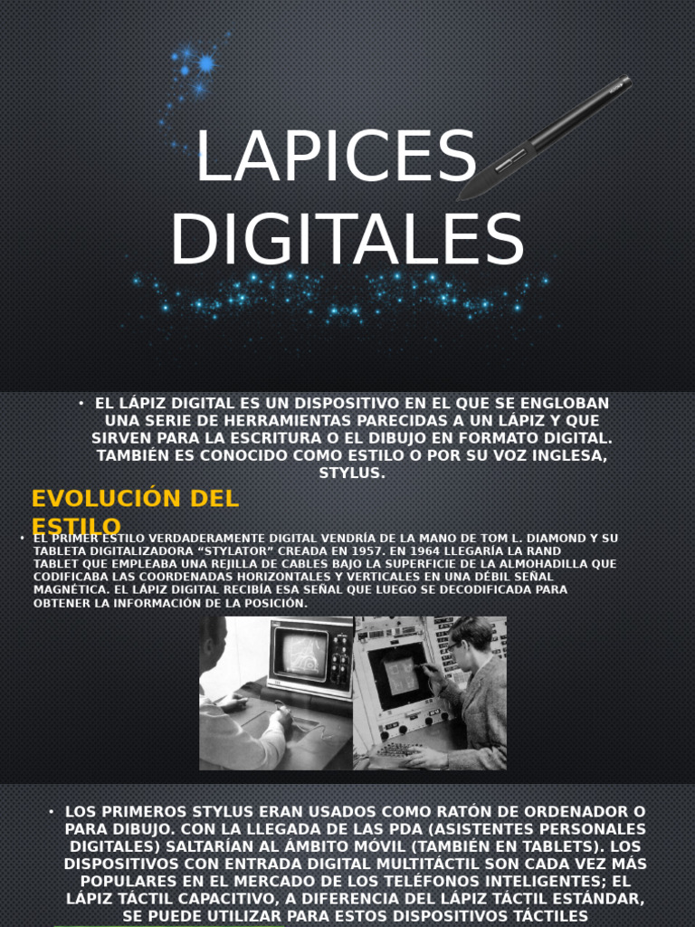 Evolución del Lápiz Digital: Stylator 1957 | PDF | Pantalla táctil ...
