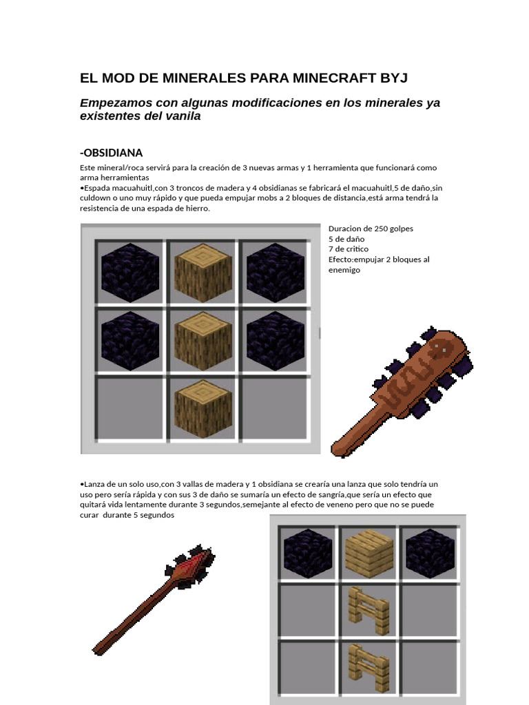 El Mod de Minerales para Minecraft Byj | PDF | Minerales | Cobre
