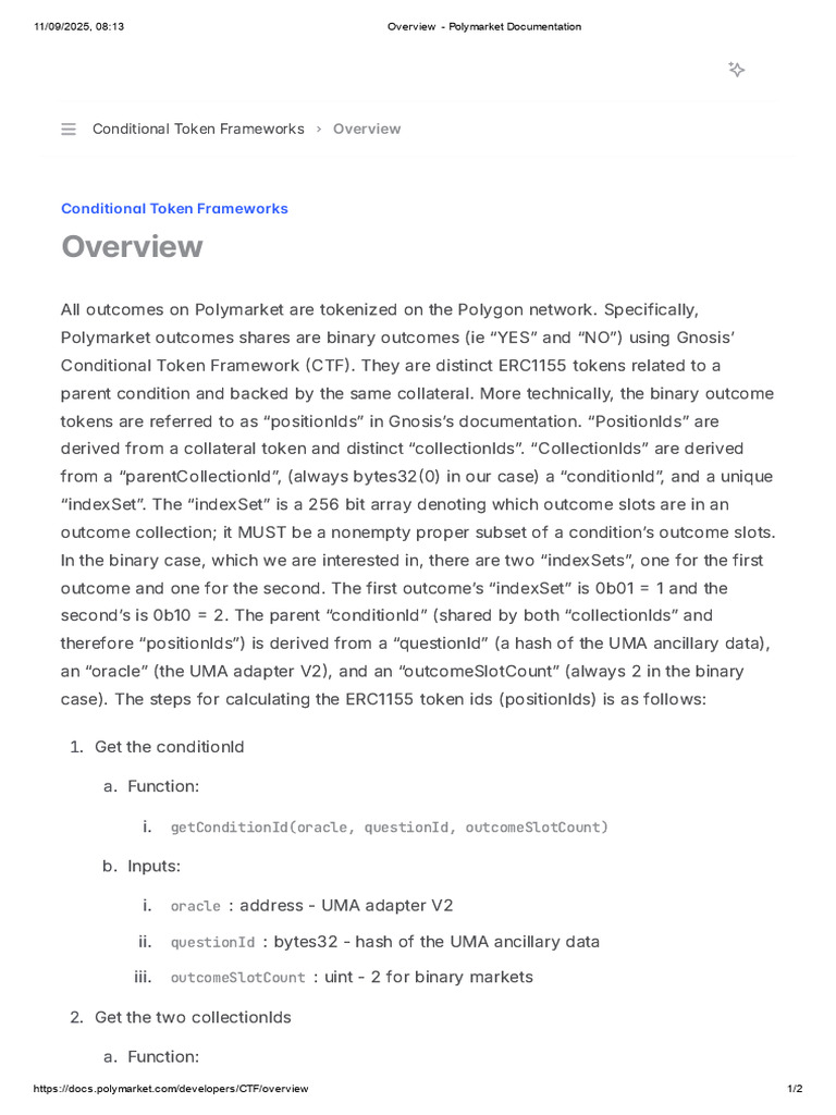 Polymarket Conditional Token Framework Guide | PDF | Function ...