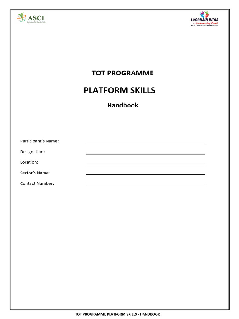 TOT Programme Platform Skills Handbook | PDF | Learning | Adult Education