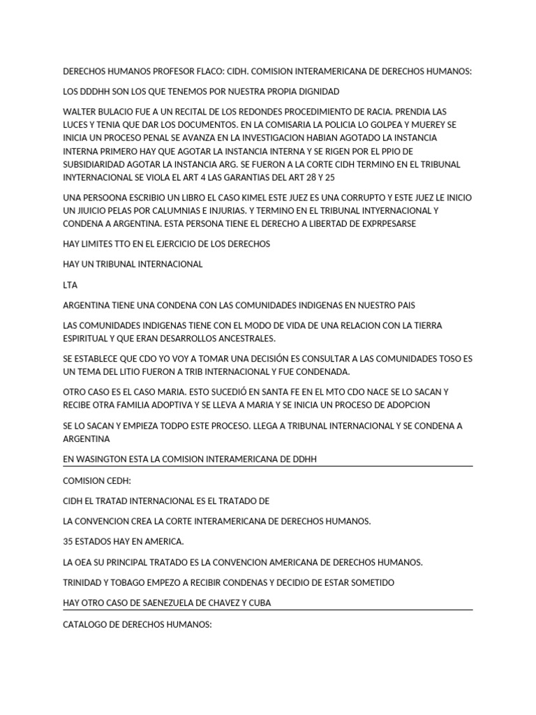 Derechos Humanos y la CIDH en Argentina | PDF | Separación de poderes ...
