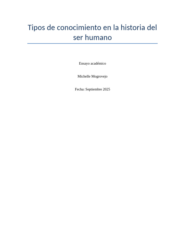 Tipos de conocimiento humano: vulgar, mítico y científico | PDF ...