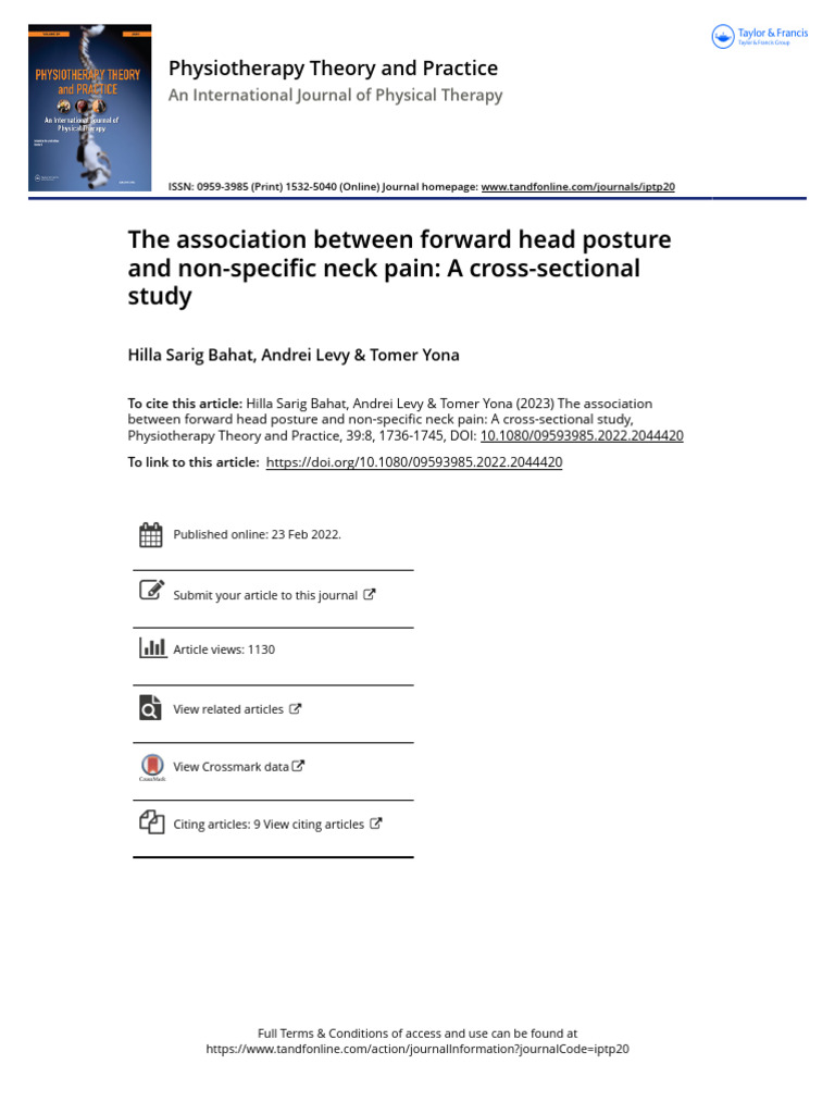 Forward Head Posture and Neck Pain Study | PDF | Effect Size ...