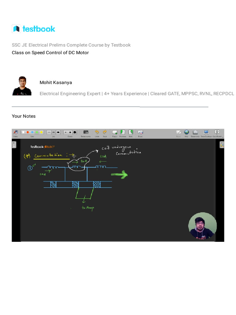 SSC JE Electrical Course: DC Motor Control | PDF