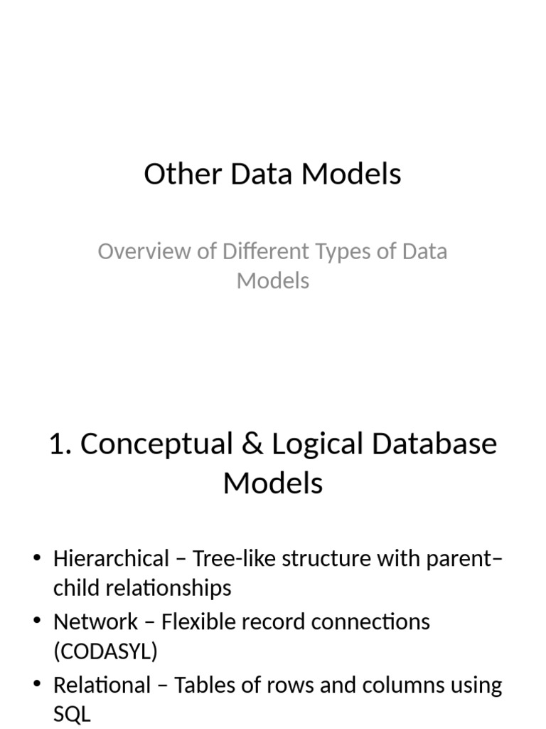 Other Data Models Presentation | PDF