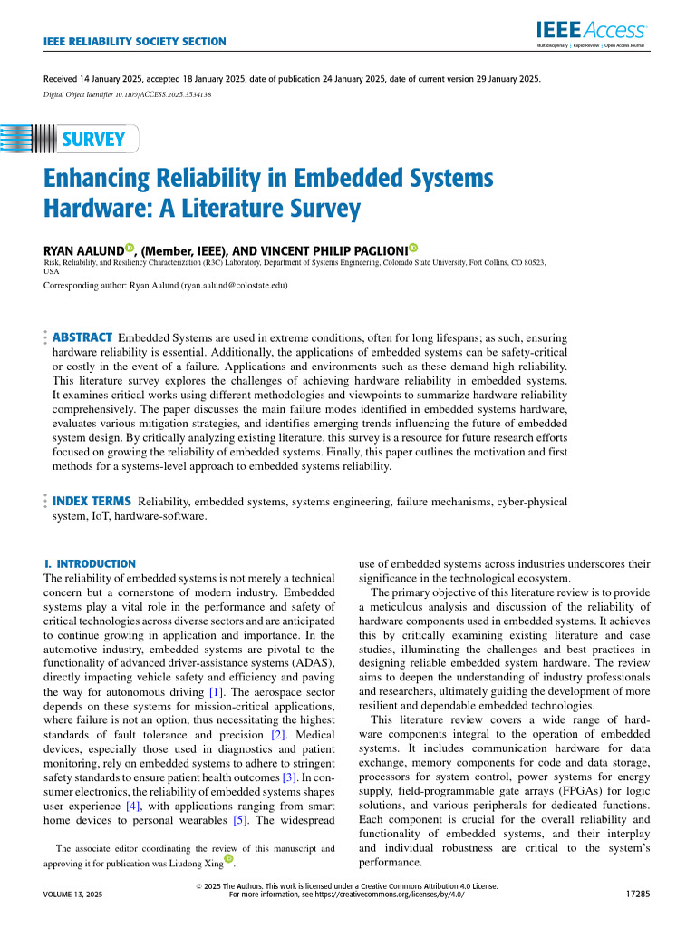 Reliability in Embedded Systems Hardware | PDF | Reliability ...