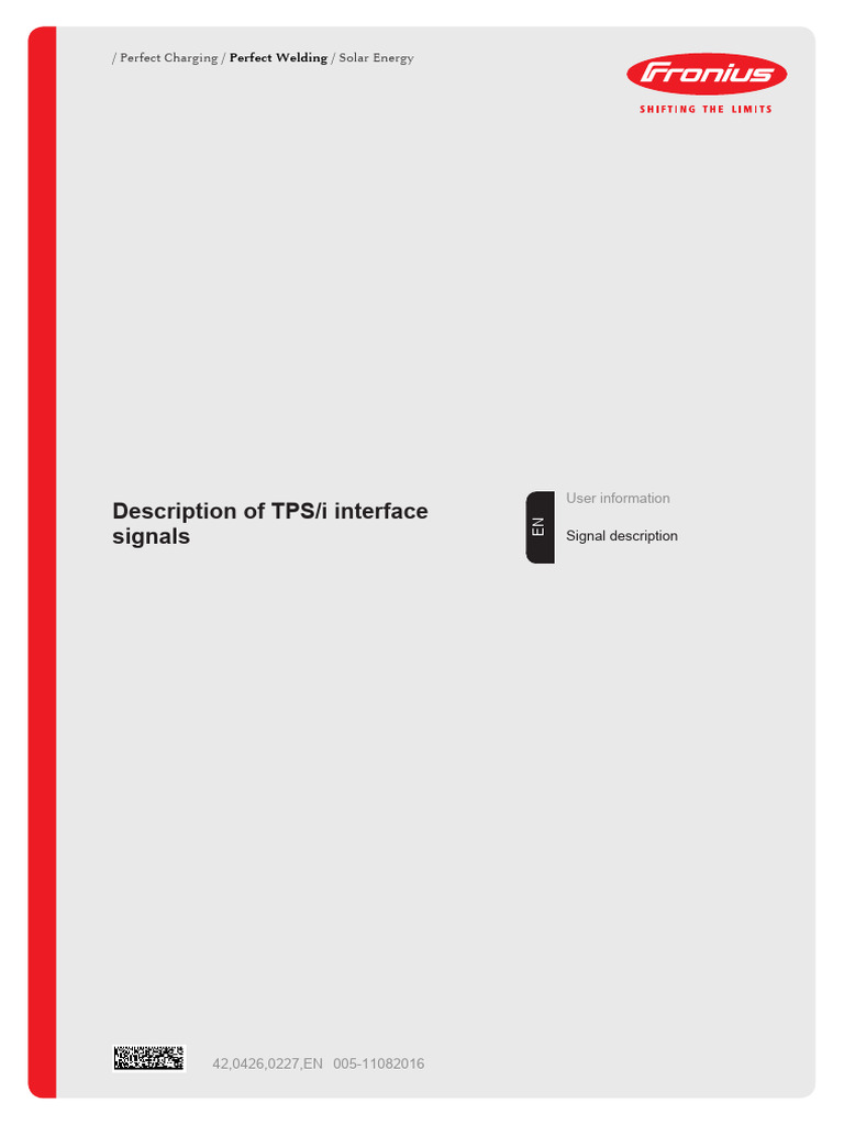 TPS/i Interface Signal Descriptions | PDF | Welding | Construction