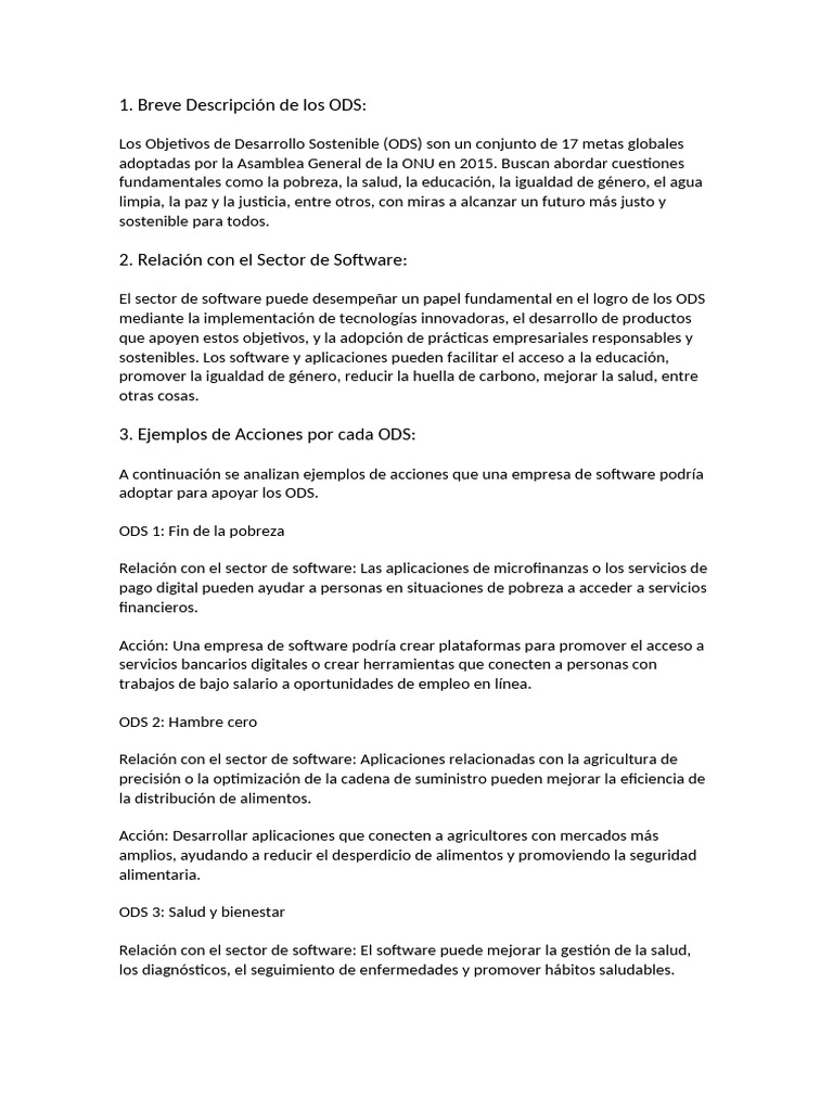 Software y ODS: EduTech Solutions | PDF | Sustentabilidad | Desarrollo ...