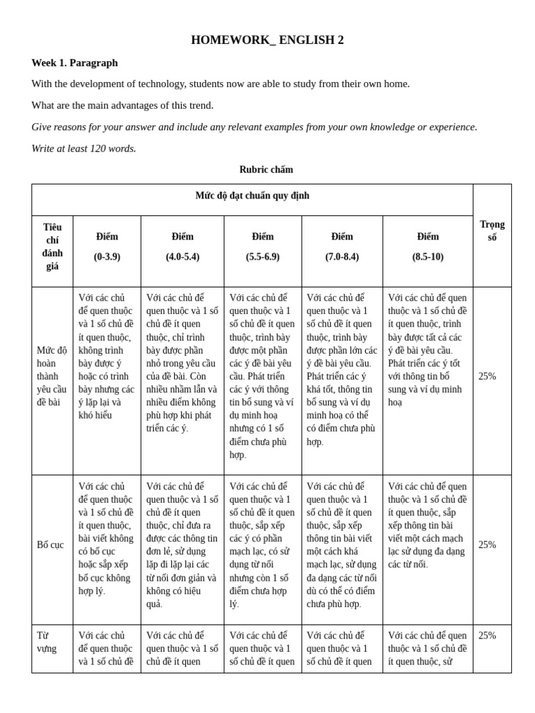 HW - English 2 - Week 1 | PDF