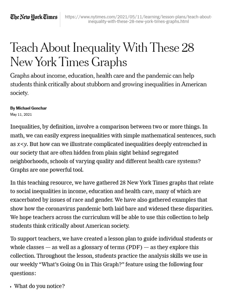 Teach About Inequality With These 28 New York Times Graphs - The New ...