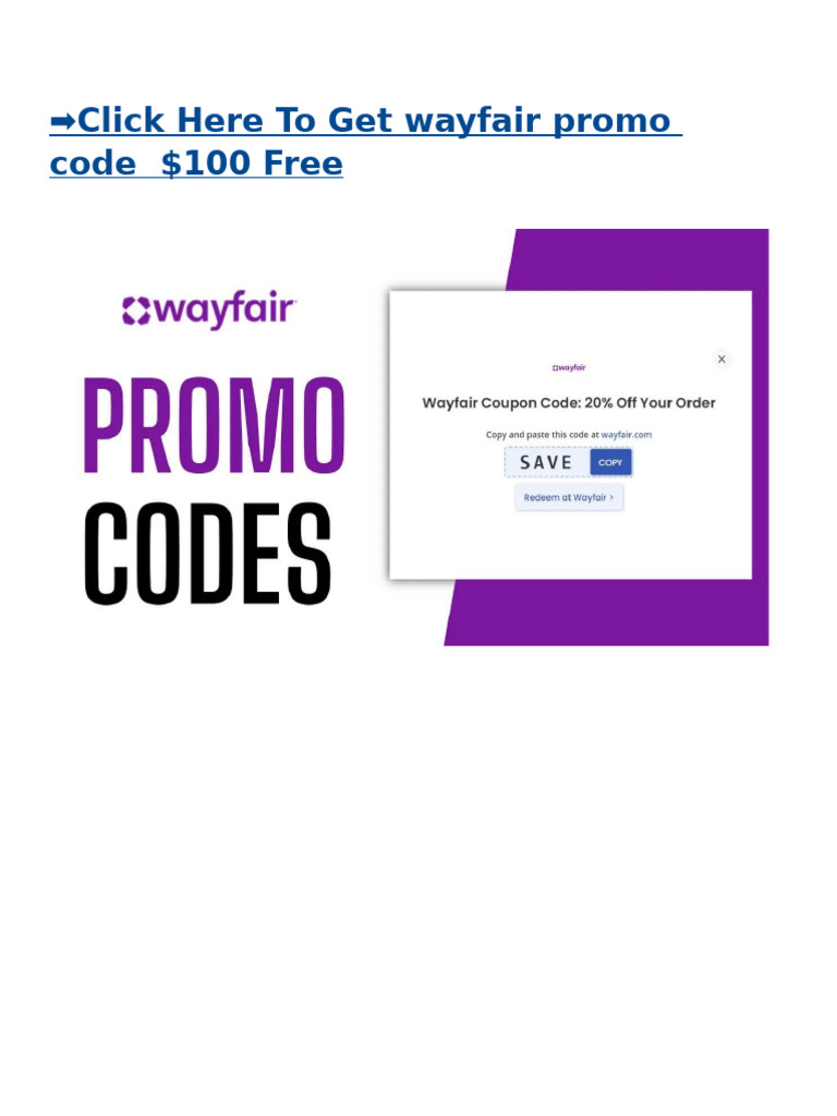 Wayfair Promo Code ($100 Free, Redeem Now) 2025 | PDF