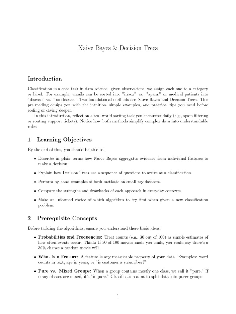 Naive Bayes vs Decision Trees Explained | PDF | Statistical ...