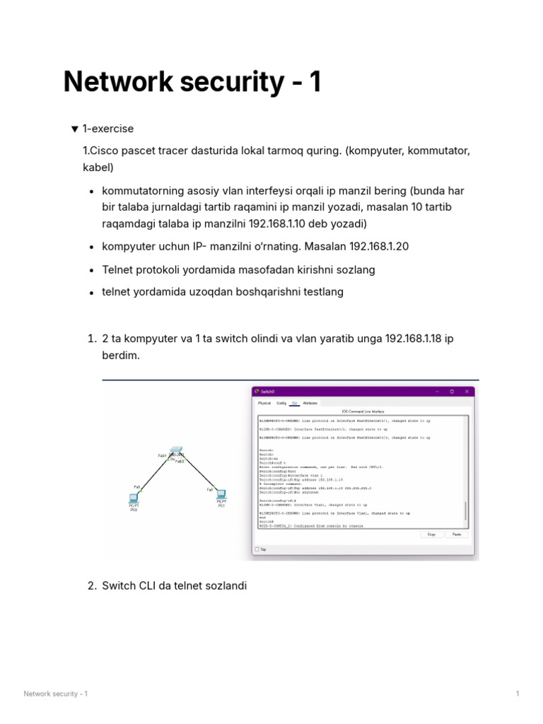 Network Security Exercises and Configurations | PDF ...