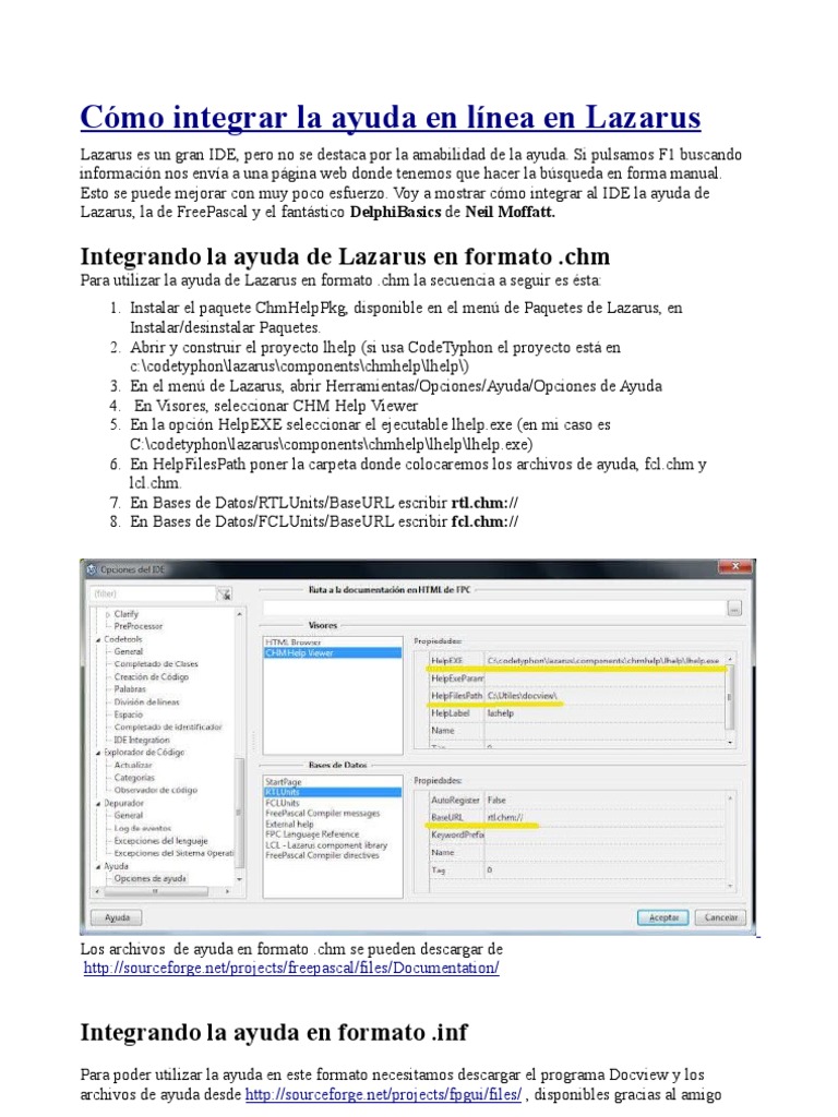 Integrar Ayuda en Lazarus IDE | PDF | Entorno de desarrollo integrado ...