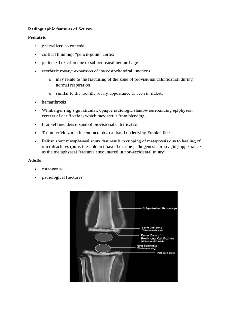 Radiographic Features of Scurvy, Rickets | PDF | Bone | Skeletal System