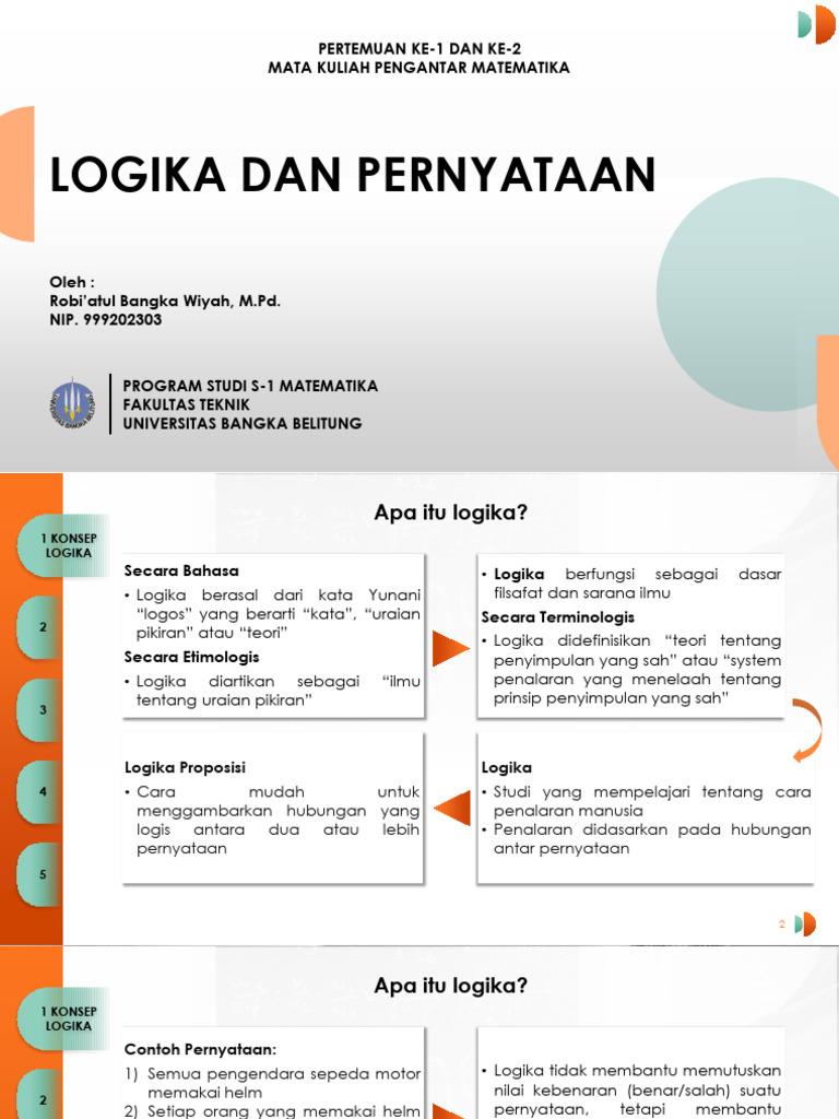 Pengantar Logika dan Proposisi Matematika | PDF
