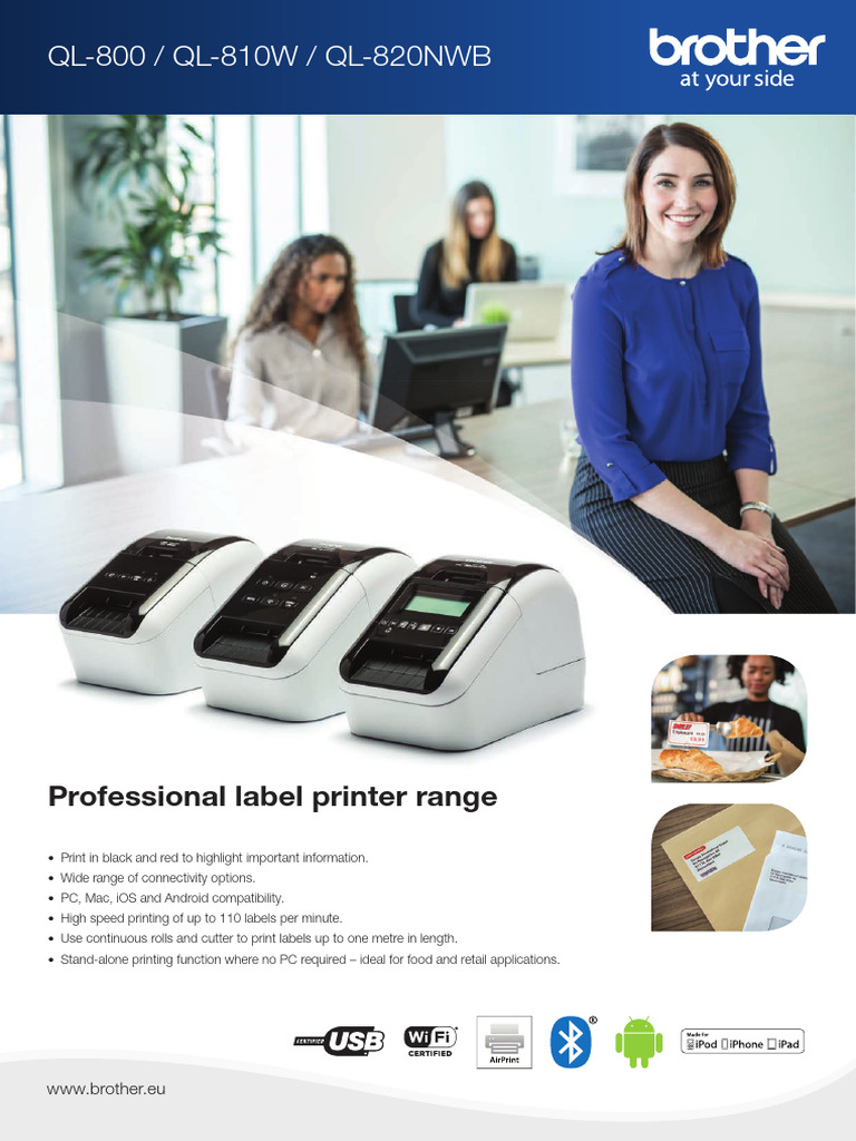 Versatile QL-800 Series Label Printers | PDF | Ios | Microsoft Windows