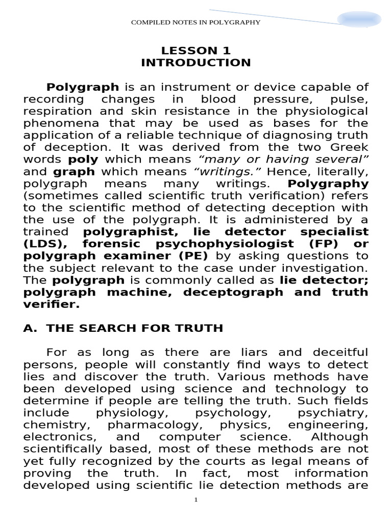 Introduction to Polygraphy Basics | PDF | Polygraph | Autonomic Nervous ...