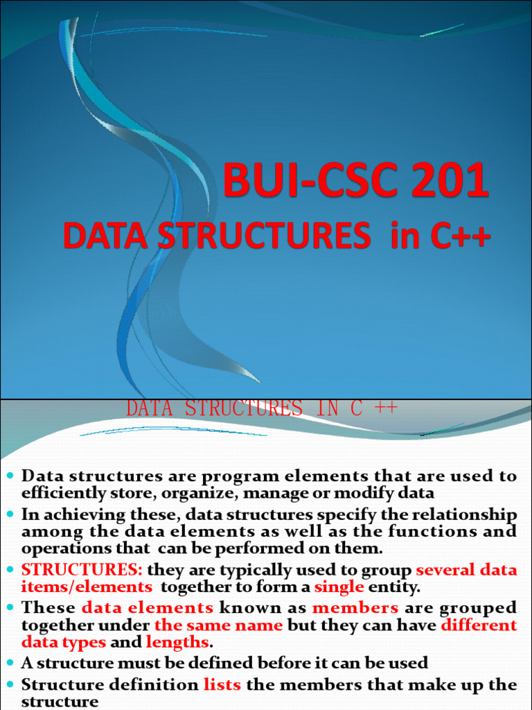 Structures in c++ | PDF | Object Oriented Programming | Computer ...