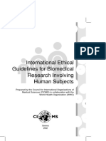 International Ethical Guidelines For Biomedical Research Involving Human Subjects