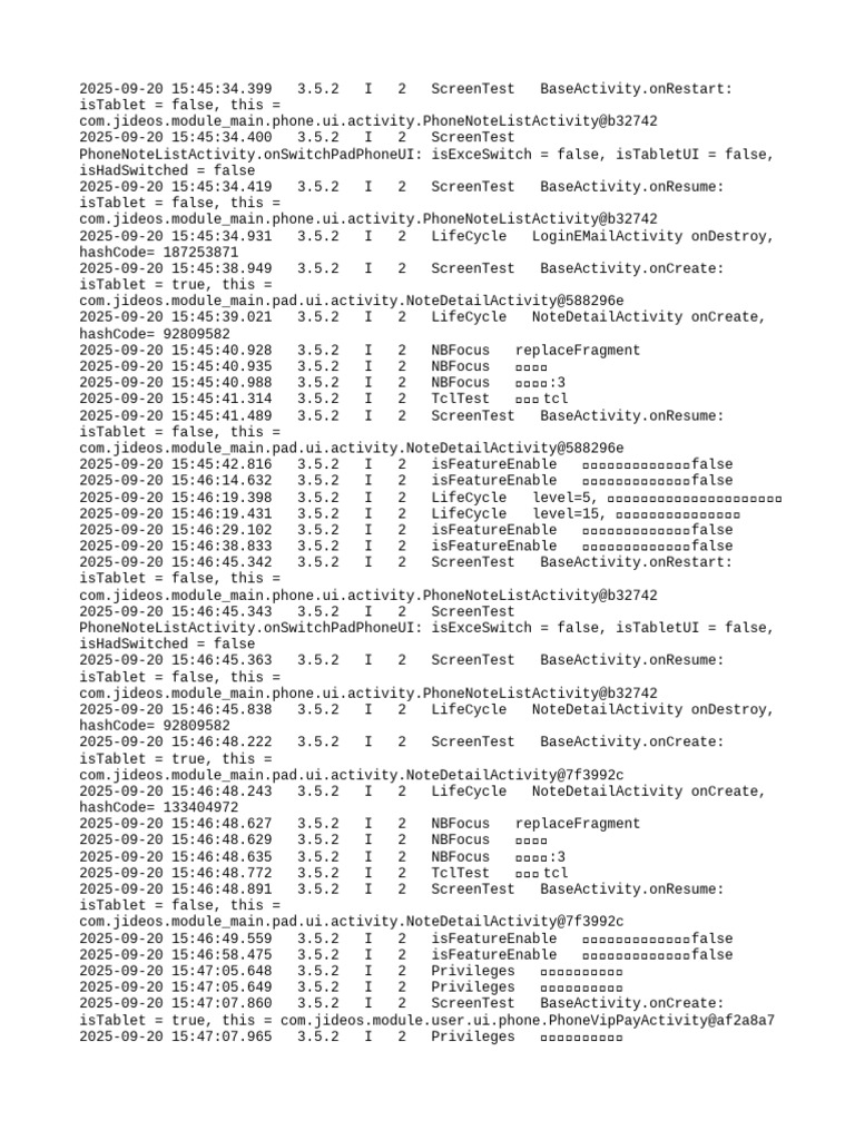 Android Activity Lifecycle Logs | PDF