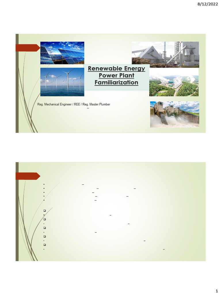 Renewable Energy Power Plant Overview | PDF | Power Station | Solar Power