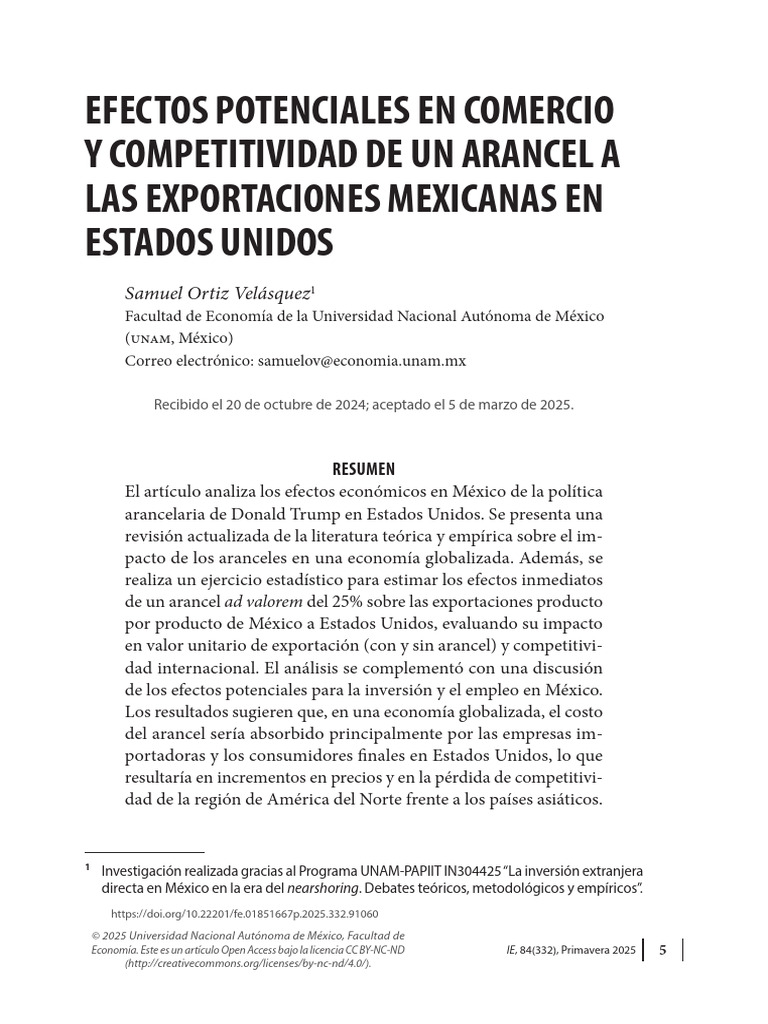 Impacto de Aranceles en Exportaciones Mexicanas | PDF | Arancel | Comercio
